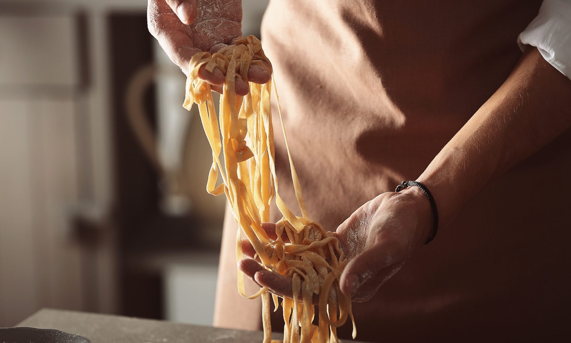Pasta fatta a mano nel ristorante dell’agriturismo Pie d’Ulivo in Cilento